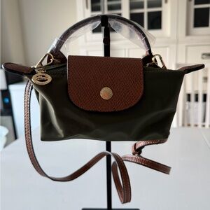 Chic Olive and Brown Crossbody Bag